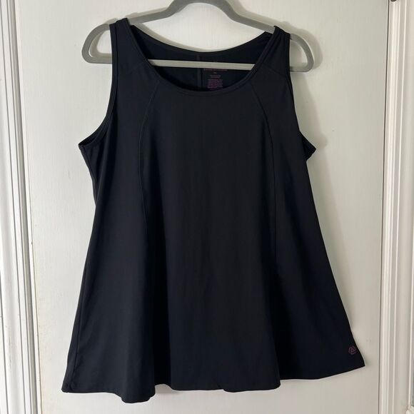Any Age Activewear 2X black anti muffin top tank with wide sweep - Picture 7 of 7